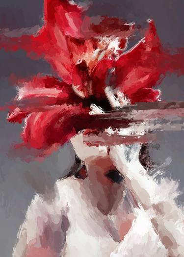 Original Abstract Expressionism Women Mixed Media by Marina Fedorova