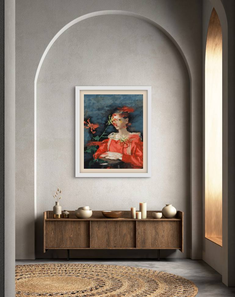 Original Abstract Portrait Printmaking by Marina Fedorova