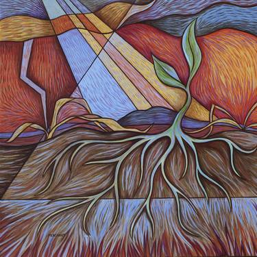 Original Abstract Expressionism Nature Painting by Lori Merchant