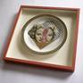 You can add your own narrative . . . . .
Original illustrated ceramic plate, mounted in 'Flesh tint pink' coloured bespoke wooden box frame