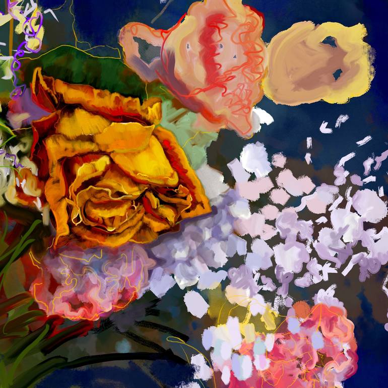Original Contemporary Floral Digital by Martin Packford