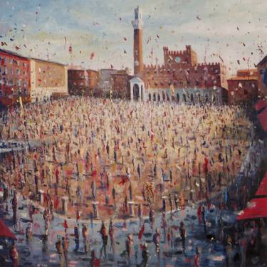 Original Figurative Cities Paintings by Martin Packford