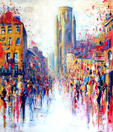 Original Abstract Expressionism Cities Paintings by Martin Packford
