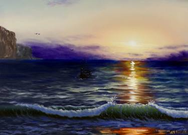 Original Impressionism Seascape Painting by Levchenko Pavel
