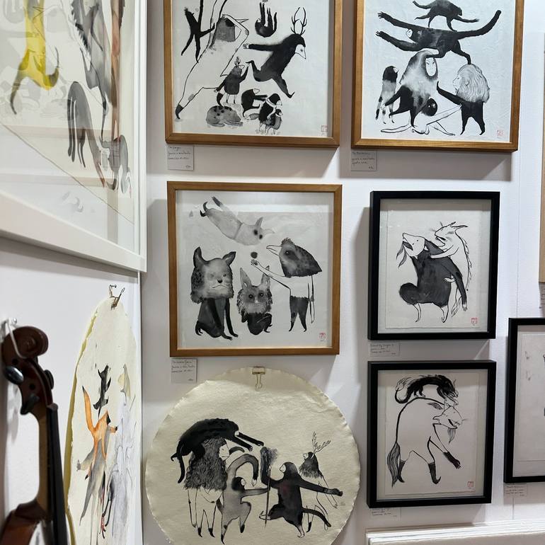 Original Black & White Animal Painting by Emma Kidd