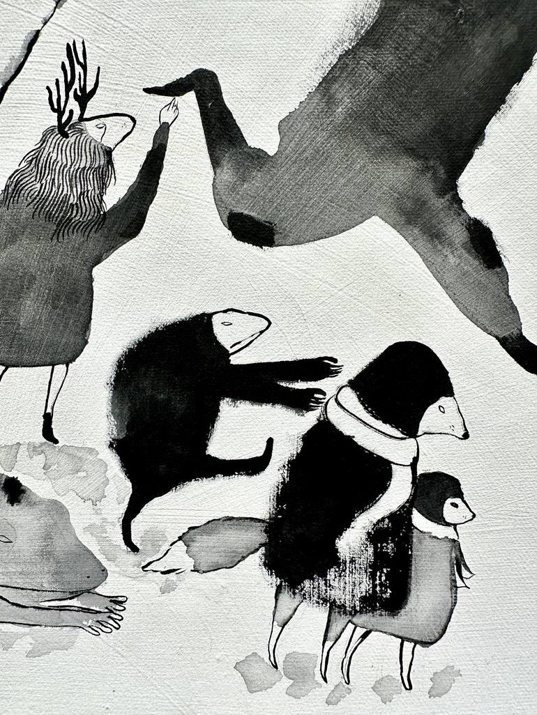 Original Black & White Animal Painting by Emma Kidd