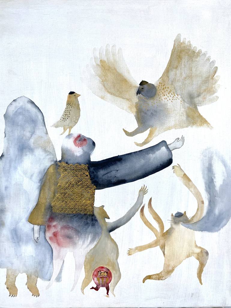 Original Folk Animal Painting by Emma Kidd