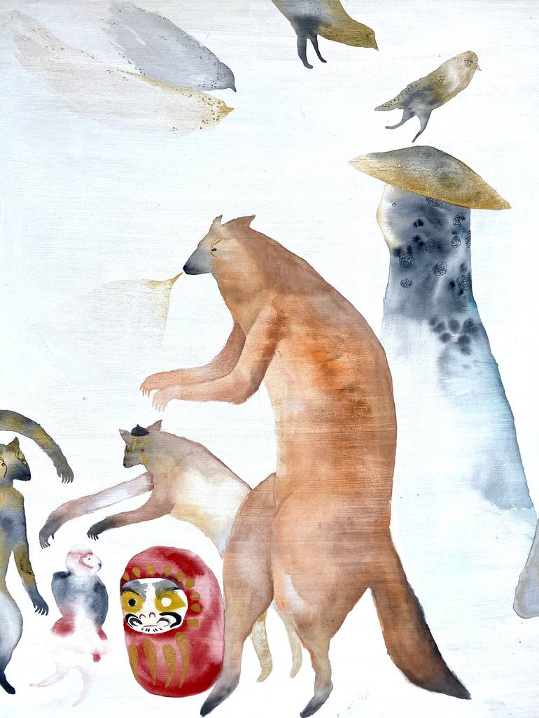 Original Folk Animal Painting by Emma Kidd