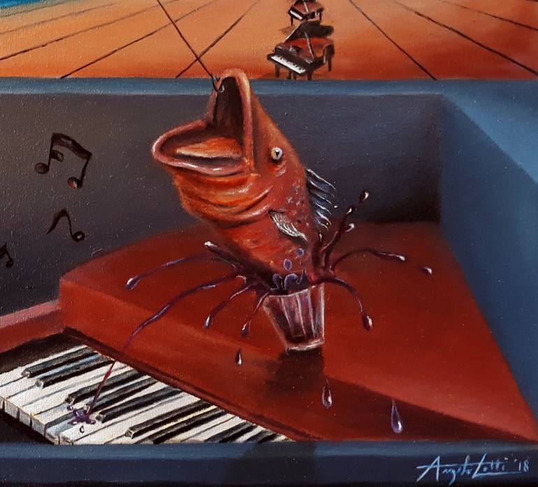 Original Surrealism Music Painting by Angelo Lotti