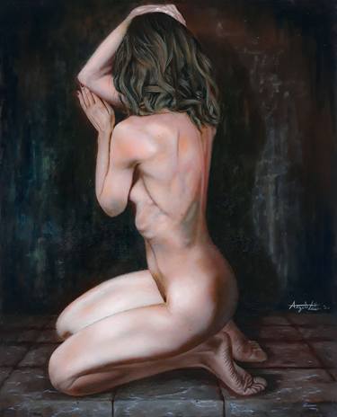 Print of Photorealism Nude Paintings by Angelo Lotti