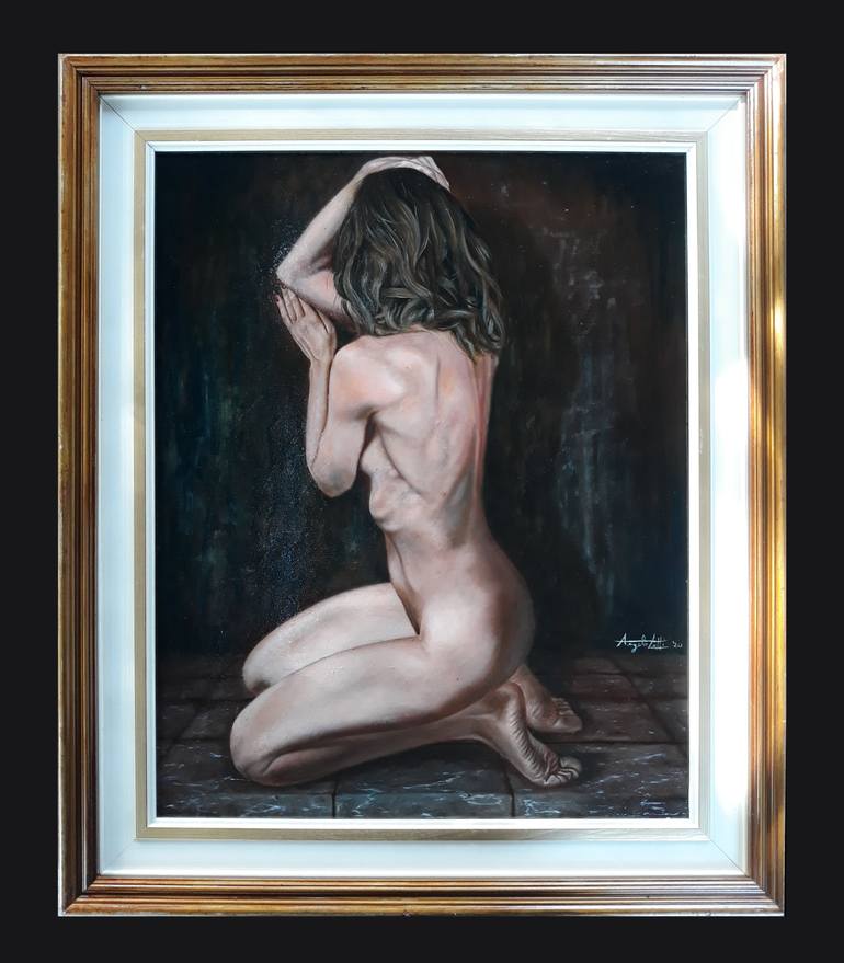 Original Figurative Nude Painting by Angelo Lotti