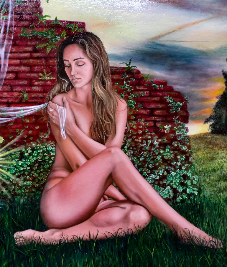Original Figurative Nude Painting by Angelo Lotti