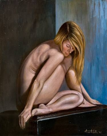 Original Photorealism Nude Paintings by Angelo Lotti