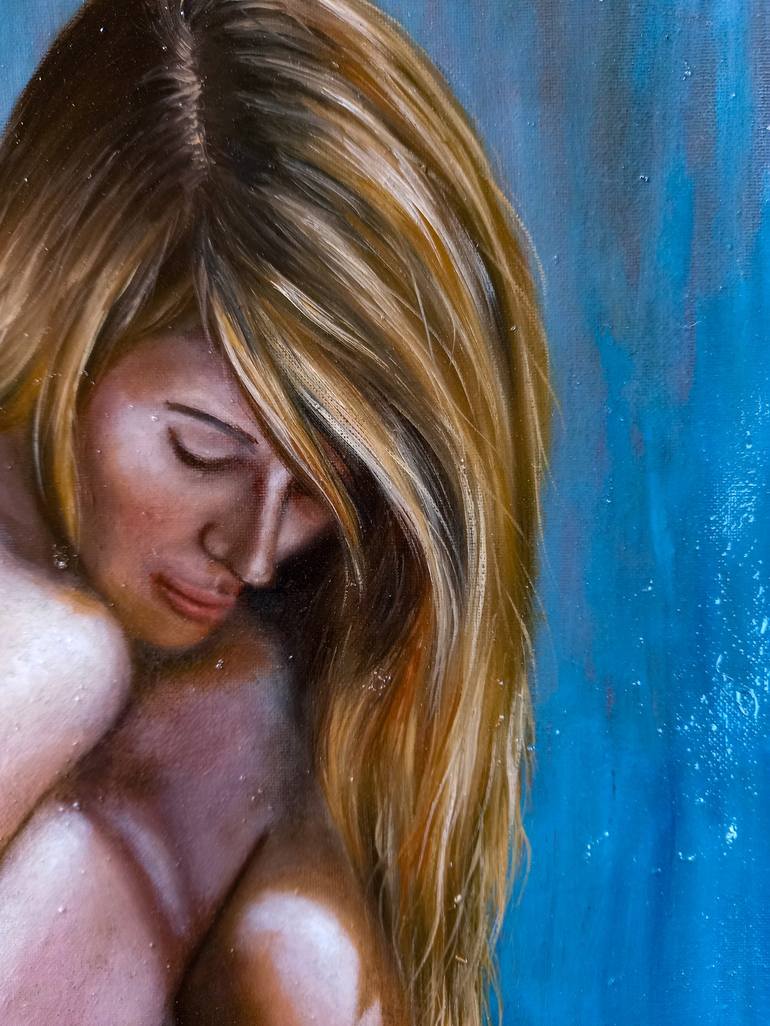 Original Photorealism Nude Painting by Angelo Lotti