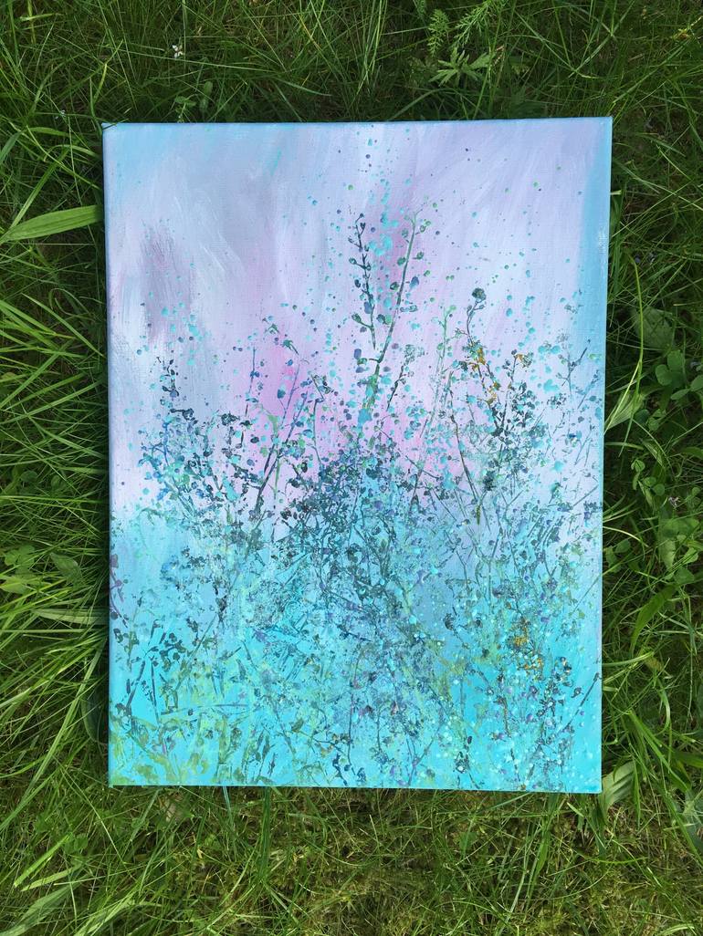 Original Abstract Garden Painting by Diana Mazjane