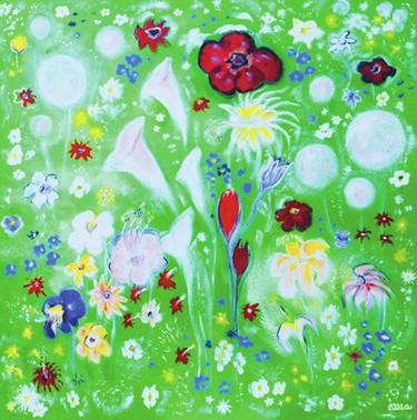 Original Abstract Floral Paintings by Ulla Plougmand