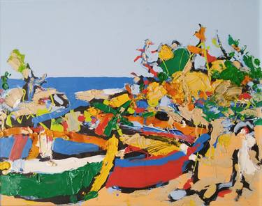 Print of Abstract Expressionism Beach Paintings by Calin Apostol Popescu