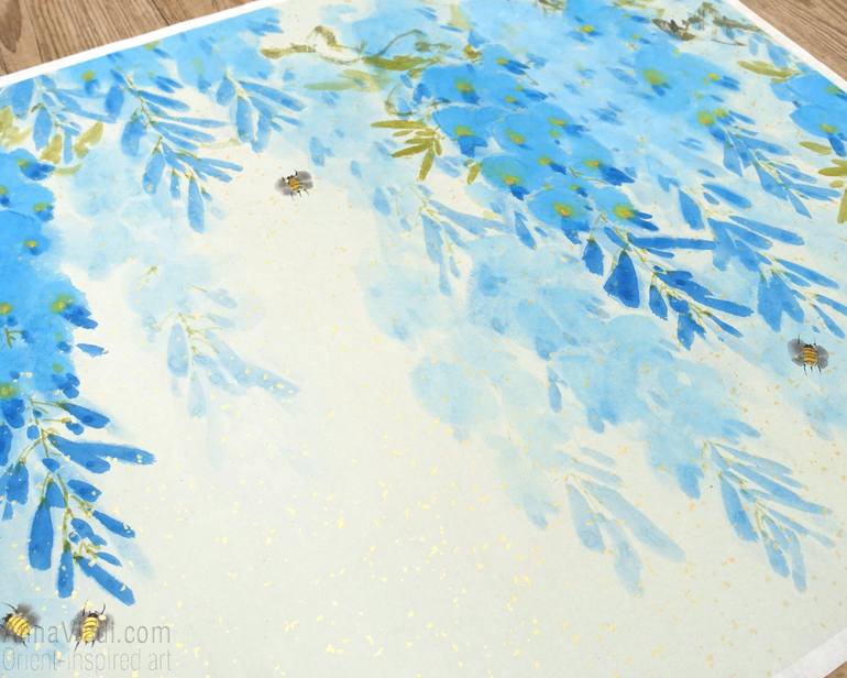 Original Minimalism Floral Painting by Anna Vladi Pantsireva