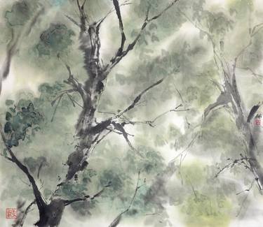 Original Abstract Tree Paintings by Anna Vladi Pantsireva