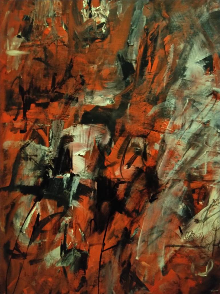 Original Abstract Expressionism Abstract Painting by Abdullah Alomani