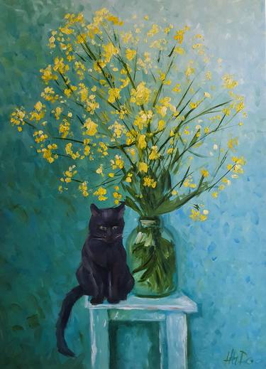 Original Fine Art Cats Paintings by Bohdan Hado