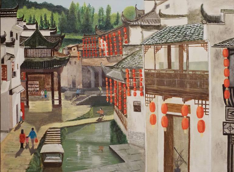 Morning Of Chinese New Year Painting By Ge Zhan Saatchi Art