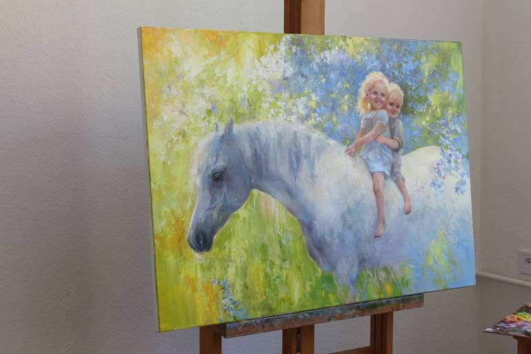 Original Fine Art Horse Painting by Tatiana Derdey