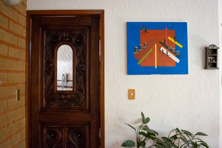 Original Abstract Geometric Painting by Cheto Menendez