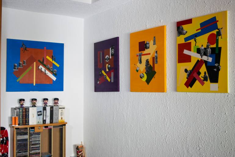 Original Abstract Geometric Painting by Cheto Menendez