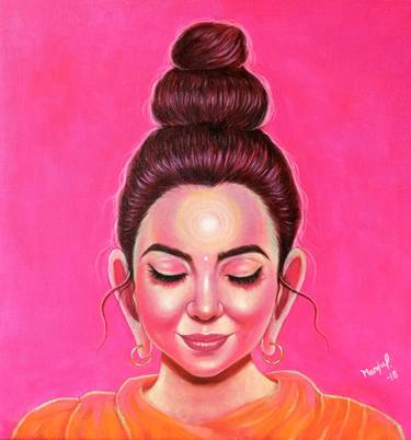 Original Portraiture Religion Paintings by MANJU PRAJAPATI