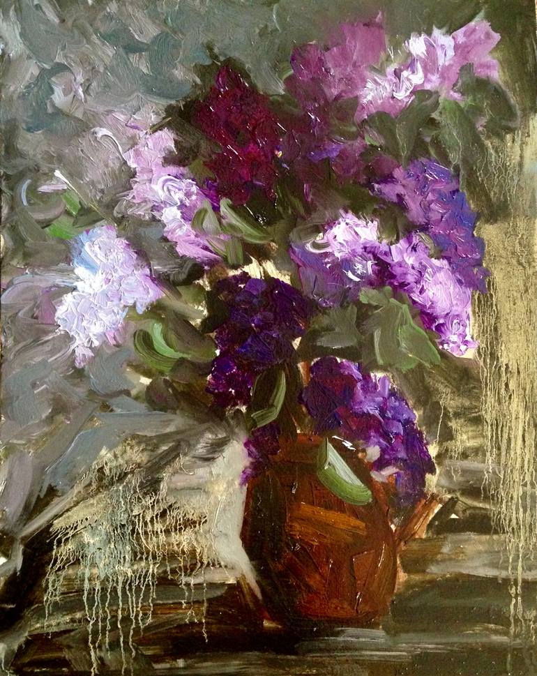 Still Life With Lilac Painting by Olena Tymoshchuk | Saatchi Art