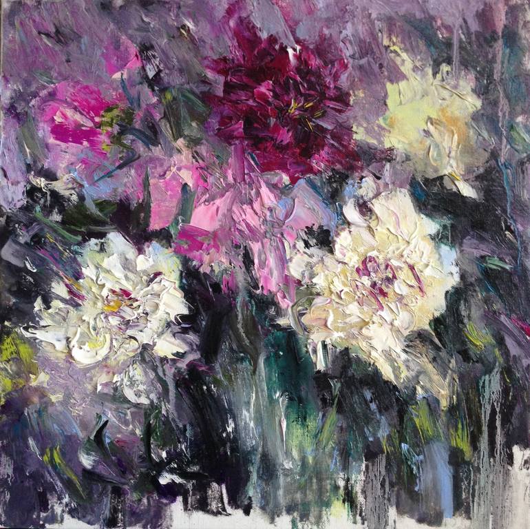 Still Life With Peonies Painting by Olena Tymoshchuk | Saatchi Art