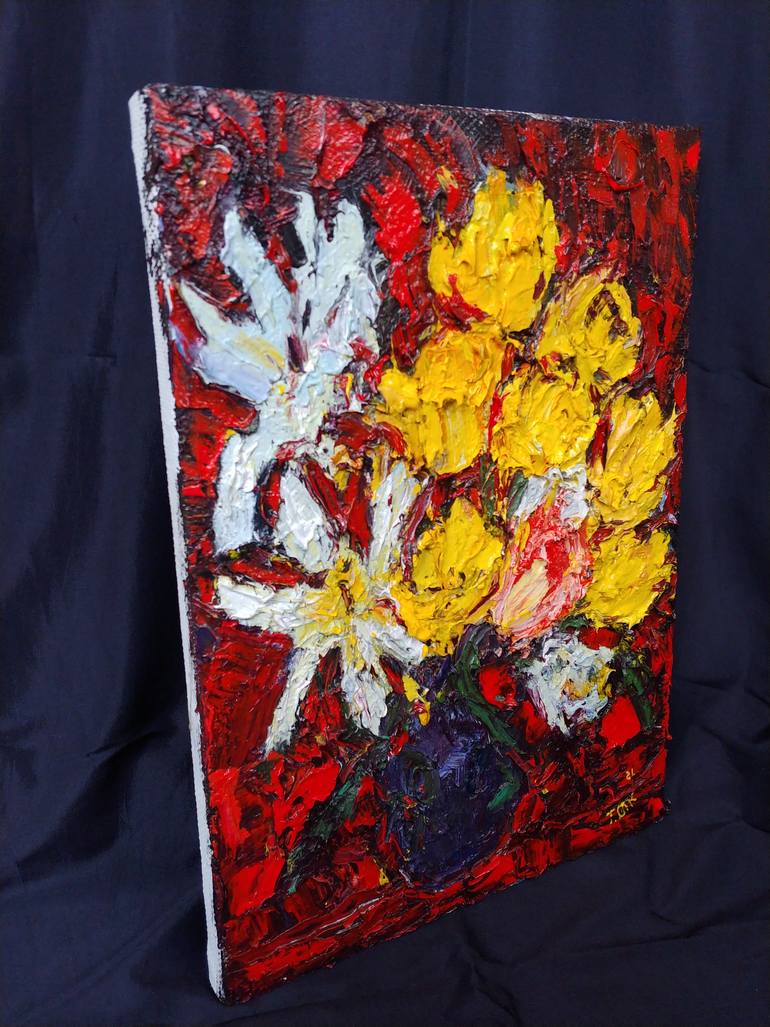 Original Expressionism Floral Painting by Olena Tymoshchuk