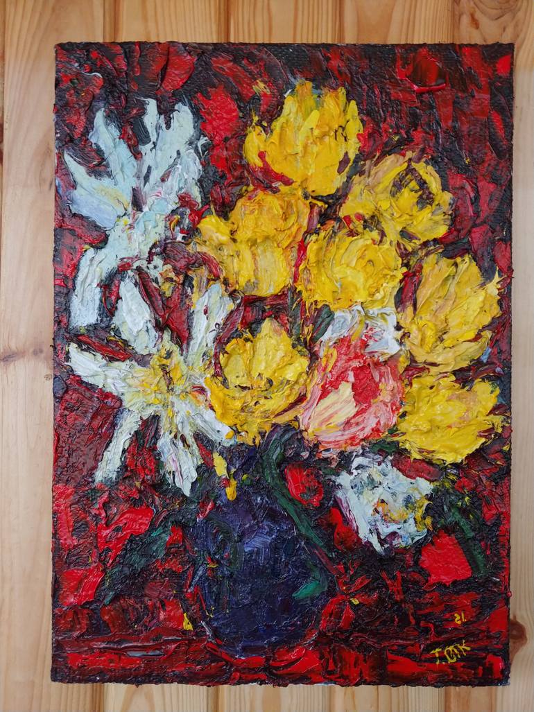 Original Expressionism Floral Painting by Olena Tymoshchuk