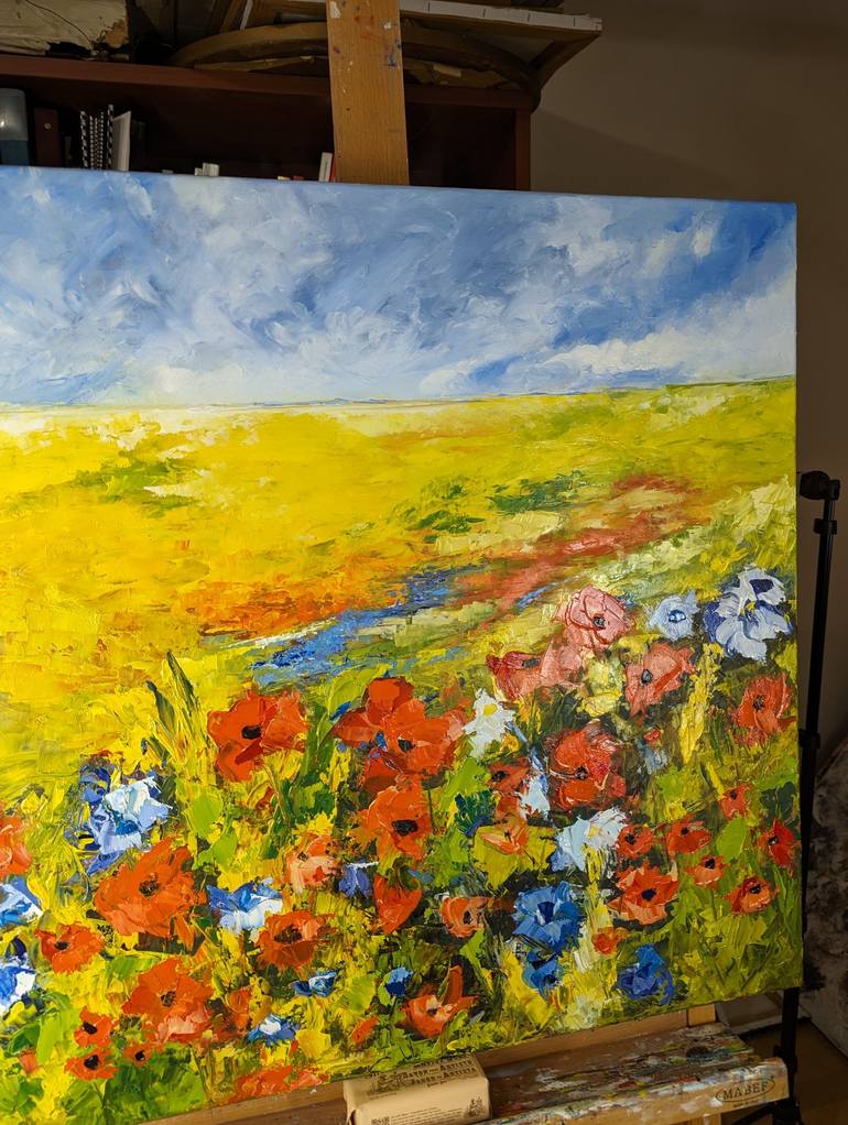 Original Impressionism Floral Painting by Nicole Caron