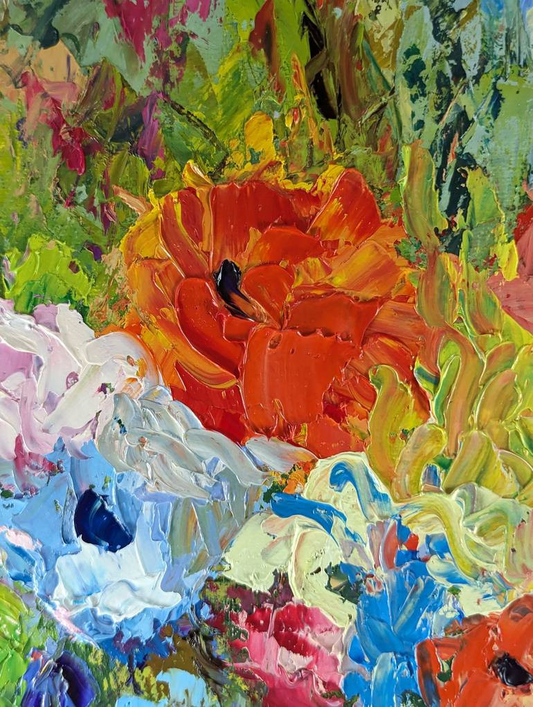 Original Impressionism Floral Painting by Nicole Caron