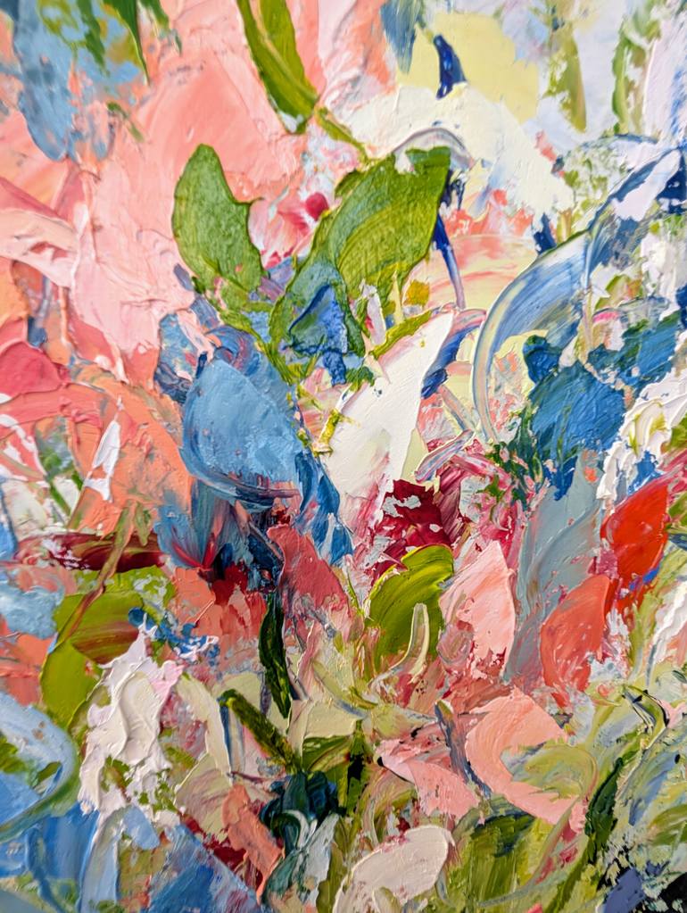 Original Abstract Expressionism Floral Painting by Nicole Caron