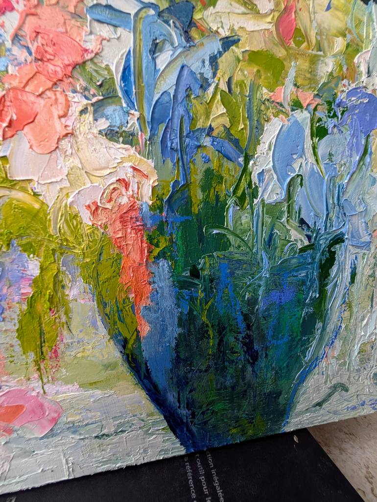 Original Abstract Expressionism Floral Painting by Nicole Caron