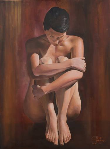 Original Figurative Nude Painting by Steve Sciberras