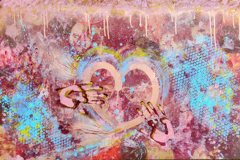 Original Abstract Painting by Natalia Wiercinska | Abstract Art on Other | Do You See My Heart?
