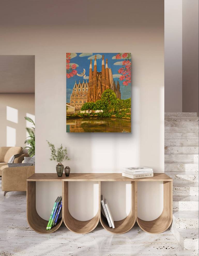 Original Art Deco Architecture Painting by Mileny Gonzalez 