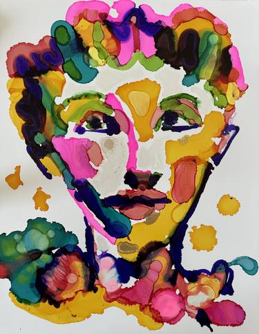 Original Abstract People Painting by Moojan Azar