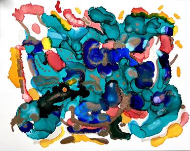Original Abstract Expressionism Abstract Painting by Moojan Azar