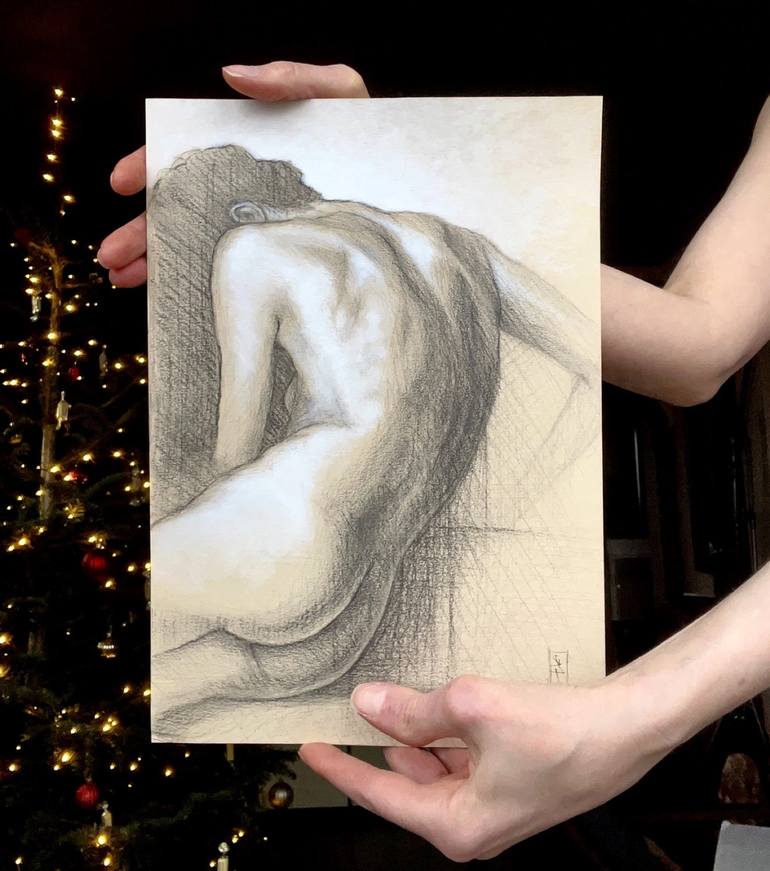 Original Contemporary Nude Drawing by Katique Katarzyna Jaworska