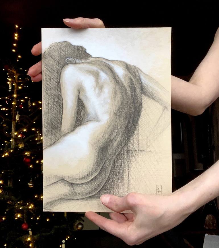 Original Nude Drawing by Katique Katarzyna Jaworska