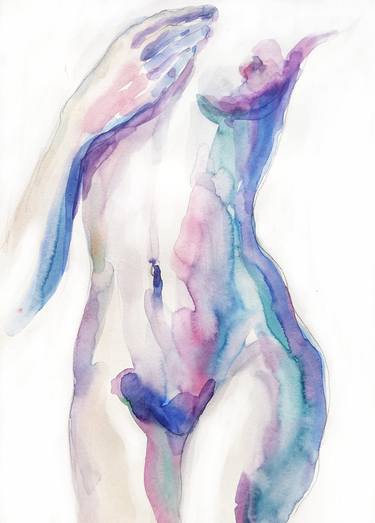 "Blue body" - original watercolor work thumb