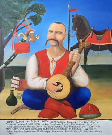 Artwork Cossack Mamay on canvas thumb