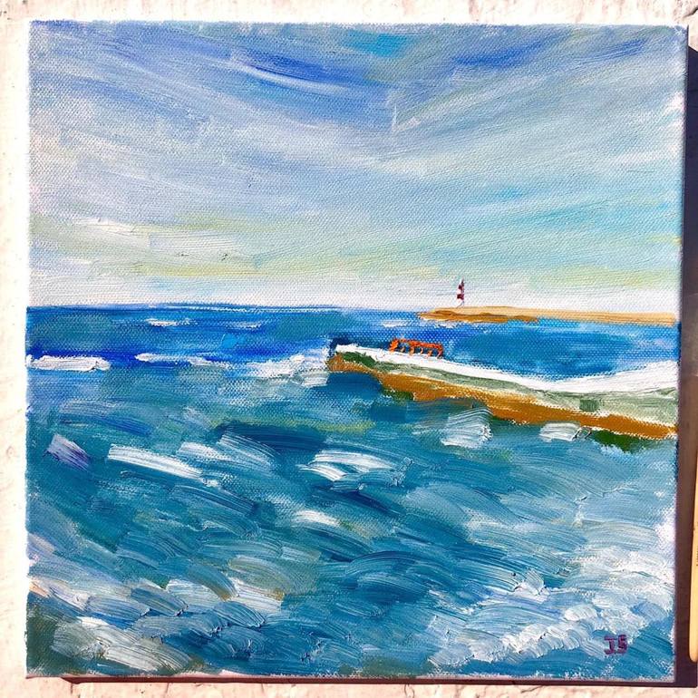 Original Expressionism Seascape Painting by Inna Sandzhi-Goryaeva