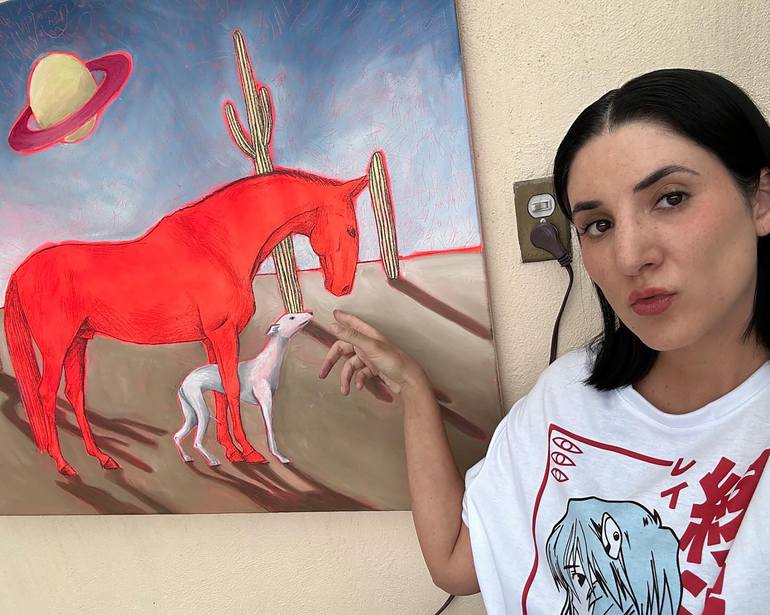 Original Surrealism Animal Painting by Yanin Ruibal