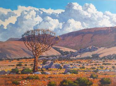 Namaqua Blossoms with Quiver Trees thumb